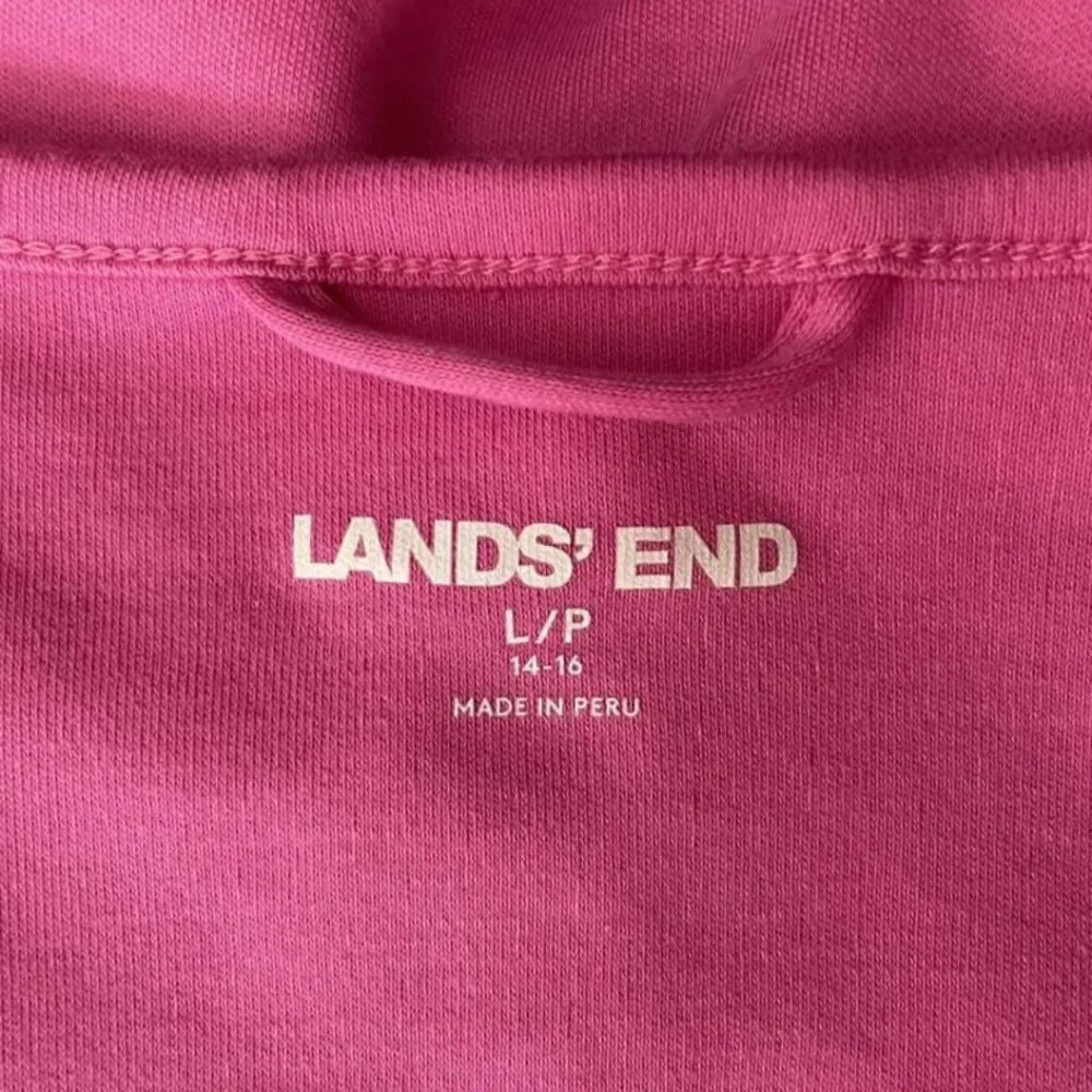 Lands’ End Pink Cotton Midi Dress Size 14 Cottagecore Minimalist Soft Girl
